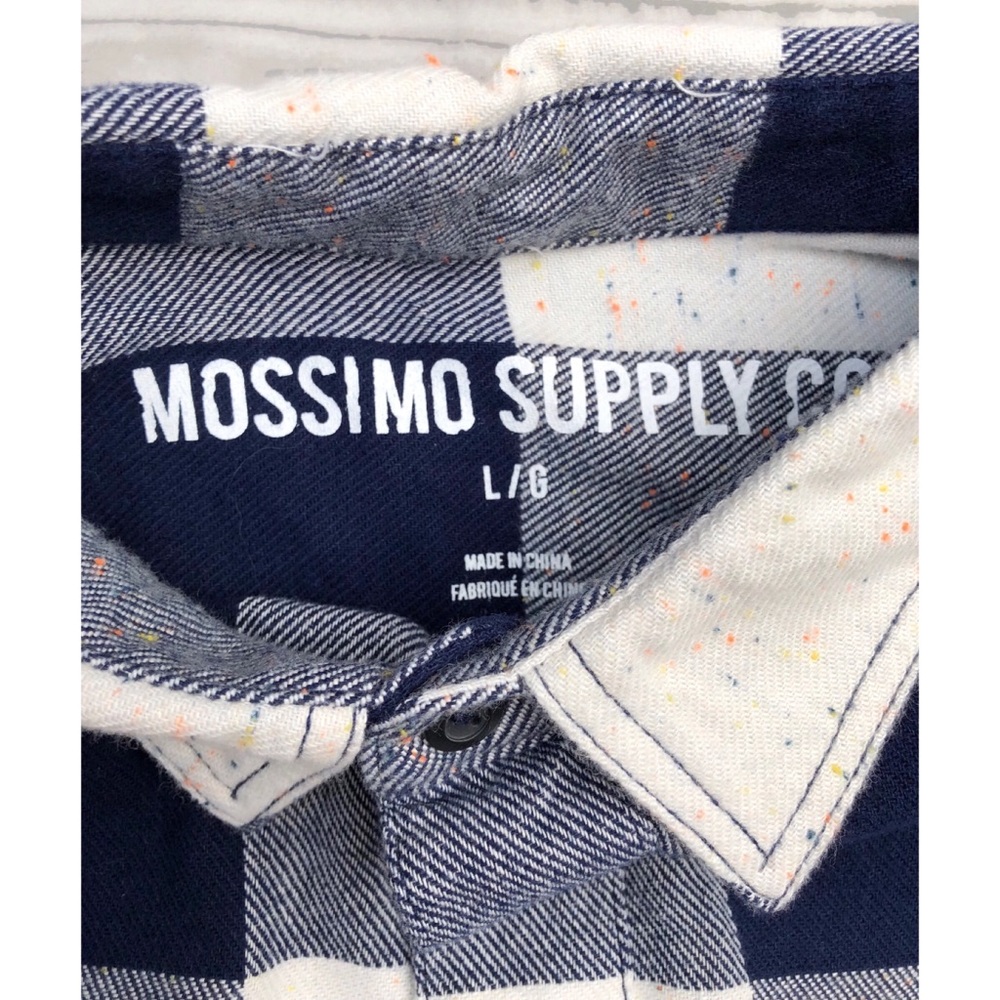 Men’s Blue and white checker  long sleeve - Picture 2 of 3